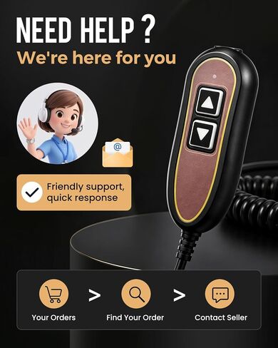 ZK1200-HC ZK1200-HC-1 2-Button 5-Pin Lift Chair Recliner Remote, Compatible with Golden and Ultra Comfort Lift Chairs | Okin or Limoss Motors, 180° 5-Pin Plug, Backlight, USB Port, 1-Year Warr-anty in Saudi Arabia