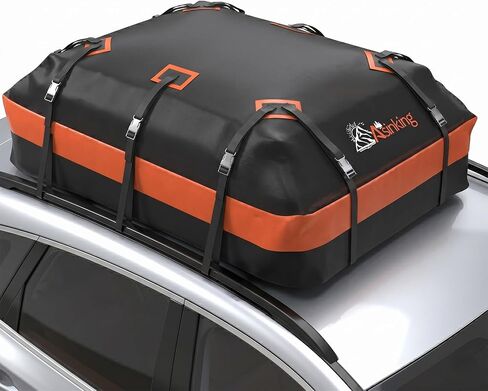 Asinking Car Rooftop Cargo Carrier Bag 21 Cubic feet Waterproof Car Roof Top Bag for All Cars with/Without Rack, Includes Anti-Slip Mat, 10 Reinforced Straps, 6 Door Hooks, Luggage Lock in Saudi Arabia