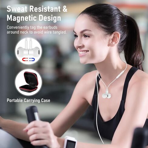 3.5mm Earbuds Magnetic in-Ear Noise Isolation Headphones with Microphone in Kuwait