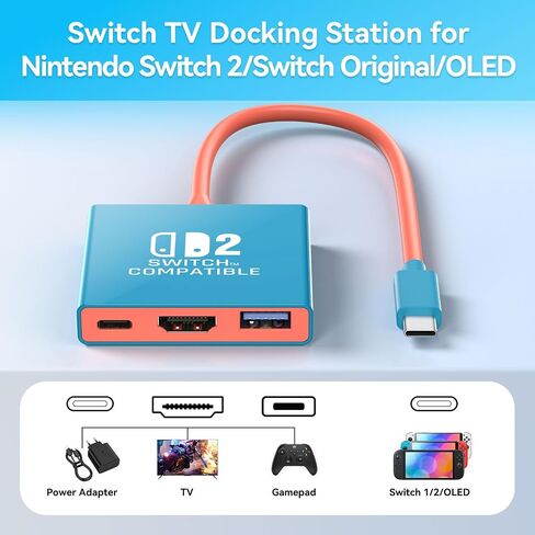 Switch 2 TV Dock [for Version 21.0.0] with 4K/60Hz HDMI 2.0A Adapter in Kuwait