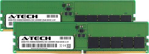 A-Tech 32GB Kit (2x16GB) RAM for ASUS ExpertCenter E500 G9, E500A Workstation | DDR5 5600MHz PC5-44800 ECC UDIMM 1Rx8 EC4 1.1V 288-Pin ECC Unbuffered DIMM Memory Upgrade in Kuwait