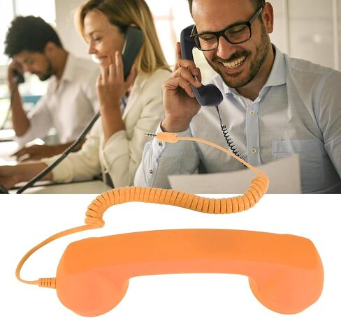 Retro Telephone Handset, Telephone Handset for Cellphone Retro Phone Handset with 3.5mm Jack Mobile Phone Receiver Old Telephone Headset Handheld Receiver for Cell Phone(Orange) in Kuwait