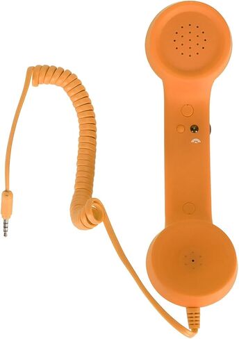 Retro Telephone Handset, Telephone Handset for Cellphone Retro Phone Handset with 3.5mm Jack Mobile Phone Receiver Old Telephone Headset Handheld Receiver for Cell Phone(Orange) in Kuwait