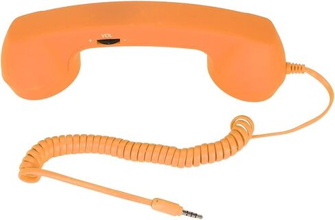 Retro Telephone Handset, Telephone Handset for Cellphone Retro Phone Handset with 3.5mm Jack Mobile Phone Receiver Old Telephone Headset Handheld Receiver for Cell Phone(Orange) in Kuwait