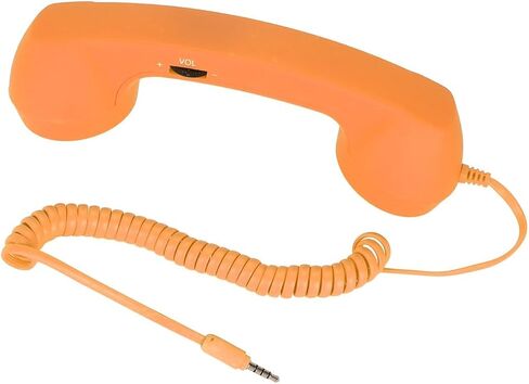 Retro Telephone Handset, Telephone Handset for Cellphone Retro Phone Handset with 3.5mm Jack Mobile Phone Receiver Old Telephone Headset Handheld Receiver for Cell Phone(Orange) in Kuwait