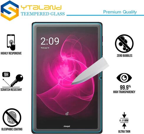 Ytaland Glass Screen Protector for T-Mobile Revvl Tab 5G Tablet 10.36 inch 2023(NOT Compatible with REVVL Tab 2 10.1" 2025), [2 Pack] Anti-Fingerprints Bubble-Free Tempered Glass Film Cover in Kuwait