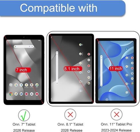 KEANBOLL (2 Pack Designed for ONN 7" Core Tablet 2026 Screen Protector, (7-Inch) 丨Tempered Glass丨Anti-Scratch, HD Clarity, Bubble-Free in Kuwait