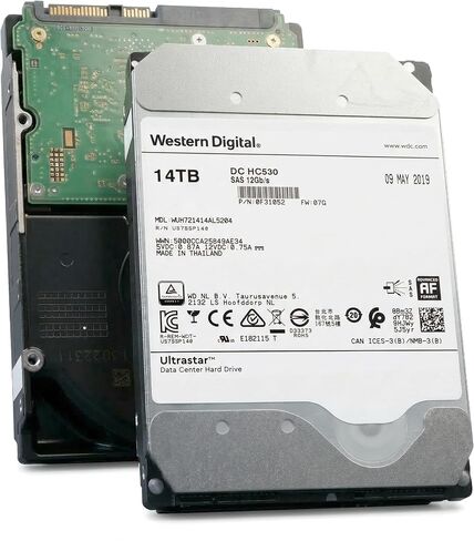 HGST/WD WUH721414AL5204 3.5" 14TB SAS 12Gb/s 7.2K 512M 0F31052 512e SE (He14) HDD (Renewed) in Kuwait