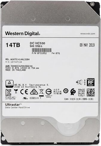 HGST/WD WUH721414AL5204 3.5" 14TB SAS 12Gb/s 7.2K 512M 0F31052 512e SE (He14) HDD (Renewed) in Kuwait
