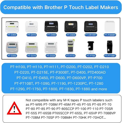 Compatible Label Tape Replacement for 231 Laminated Label Maker Tape, 12mm 0.47 Laminated White, for PT-D200 PT-D210 PTH100 PT-D400, 0.47" x 26.2', 8 Packs in Kuwait