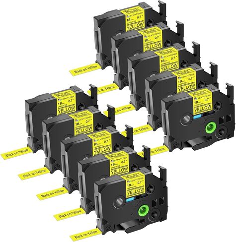 10 Pack Compatible for Brother Ptouch TZe641 TZ641 Label Maker Tape 18mm 0.7 Inch Black on Yellow Laminated TZe-641 TZ-641 TZe TZ Label Tape for PT-1800 PT-1810 PT-1830 PT-1830C PT-1830SC in Kuwait