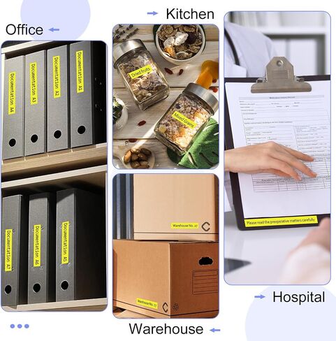10 Pack Compatible for Brother Ptouch TZe641 TZ641 Label Maker Tape 18mm 0.7 Inch Black on Yellow Laminated TZe-641 TZ-641 TZe TZ Label Tape for PT-1800 PT-1810 PT-1830 PT-1830C PT-1830SC in Kuwait