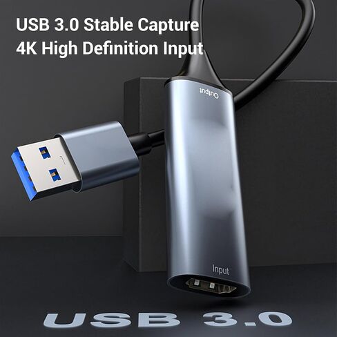 Compact 4K Video Sound Capture Card, Type C Plug and Play Interface Capture Card for Portability in Kuwait