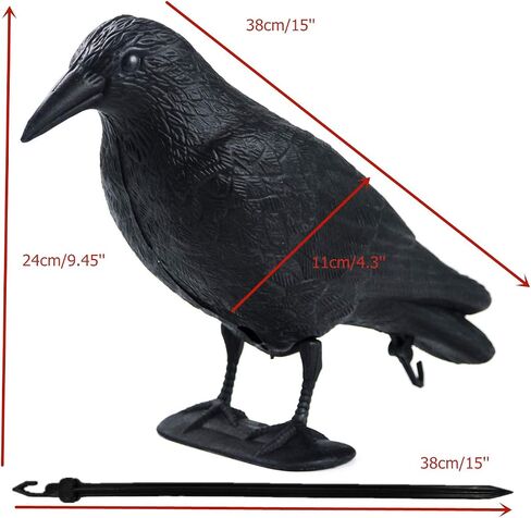 Plastic Crow Decoy w/Feet for Hunting, Realistic Full Body with Stake in Saudi Arabia