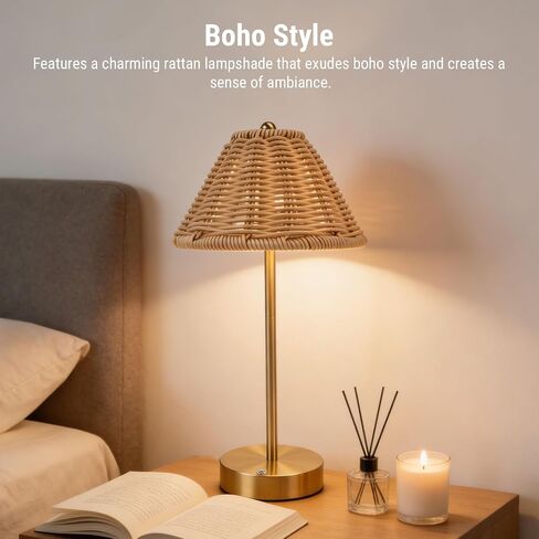 Bohemian Style Compact USB Headboard Lamp, Eye-Caring Light for Bedroom Reading, Elegant Decor in Kuwait