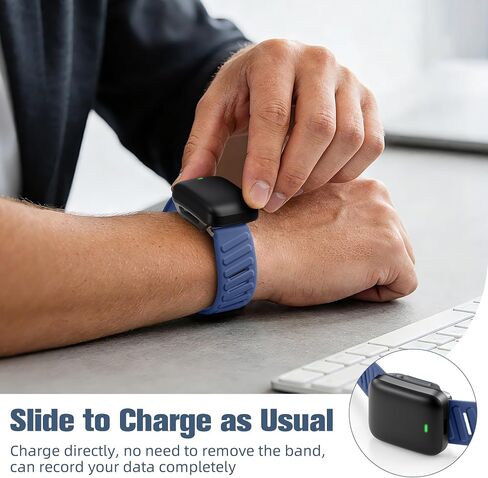 Getino Sport Band Compatible with Whoop 5.0 Bands One, Peak and Life/MG, Breathable Waterproof Silicone Adjustable Replacement Accessories Strap for Whoop Band 5.0 Fitness Activity Tracker, NavyBlue in Saudi Arabia