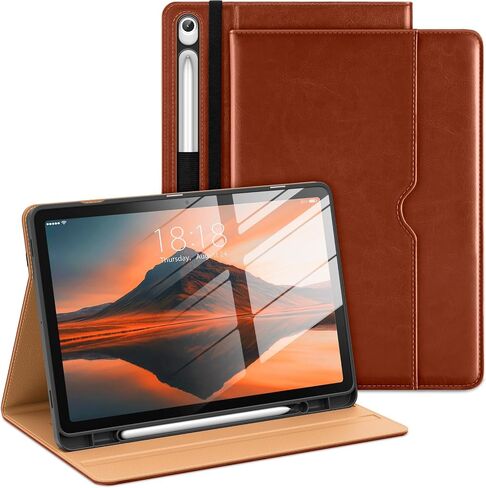 DTTO Leather Case for Samsung Galaxy Tab S10 Lite / S10 FE / S9 FE, Brown in Kuwait