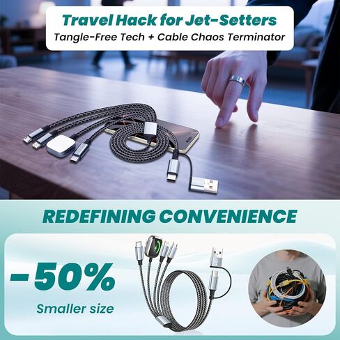 MPATIBY Travel Essentials 4 in 2 Multi Charging Cable for Watch Charger in Kuwait
