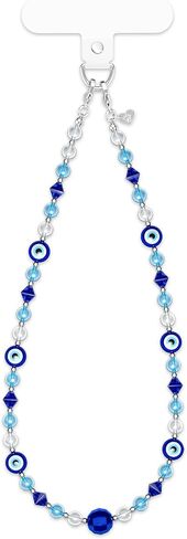 VELVET CAVIAR Phone Charm Wrist Strap - Cute Lanyard Accessory for Women - Compatible with all Phone Cases (Evil Eye) in Kuwait