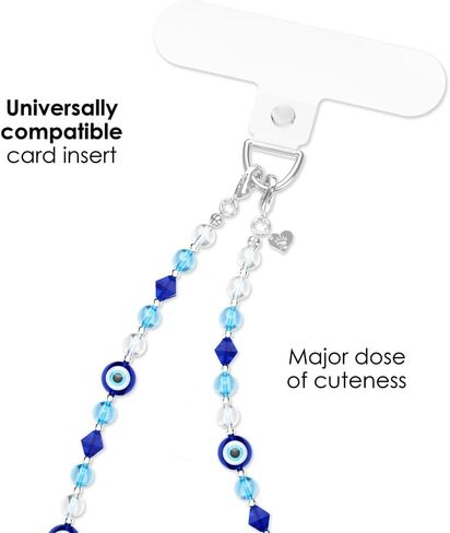VELVET CAVIAR Phone Charm Wrist Strap - Cute Lanyard Accessory for Women - Compatible with all Phone Cases (Evil Eye) in Kuwait