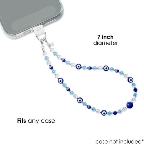 VELVET CAVIAR Phone Charm Wrist Strap - Cute Lanyard Accessory for Women - Compatible with all Phone Cases (Evil Eye) in Kuwait