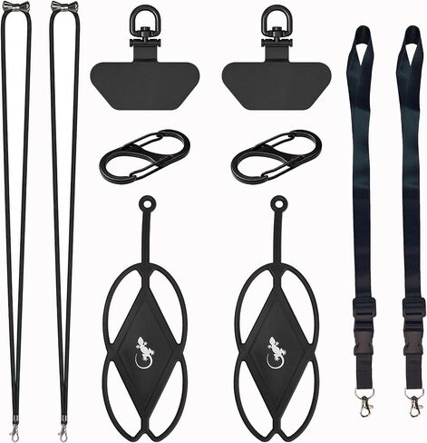 Gecko Travel Tech Phone lanyard set necklace holder for cellphone crossbody with safety tether and strap in Kuwait