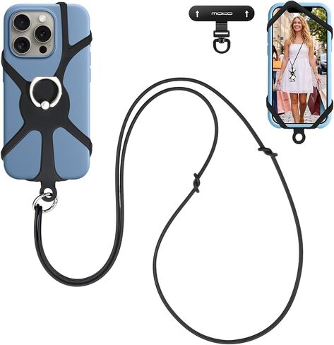 MoKo Phone Crossbody Lanyard - Adjustable Neck Strap with Phone Ring Grip in Kuwait