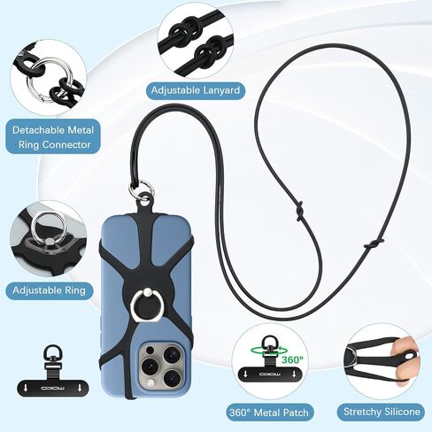 MoKo Phone Crossbody Lanyard - Adjustable Neck Strap with Phone Ring Grip in Kuwait