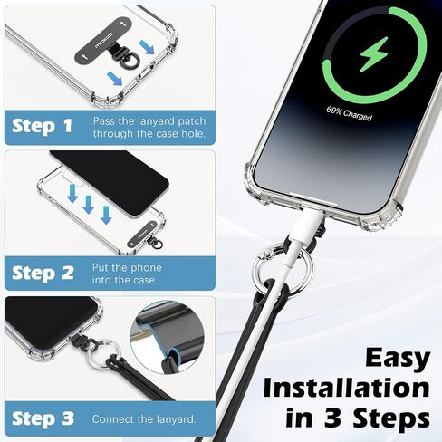MoKo Phone Crossbody Lanyard - Adjustable Neck Strap with Phone Ring Grip in Kuwait