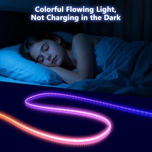 Light Up LED Breathing Flowing LED USB A to Lightning Charger Cable,RGB Colorful Gradual Charging Cord for iPhone 14 Pro Max13/12/11 Pro Max/Mini/XS MAX/XR/XS/X/8/7/Plus iPad-3ft,[Apple MFi Certified] in Kuwait