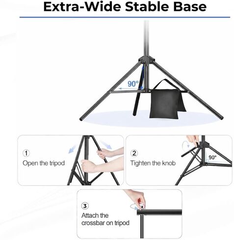 12.9' Photography Backdrop Support Kit – 2 Light Stands, Telescoping Crossbar (4.8' to 12.9'), Adjustable Height up to 13.5', Carrying Bag, Supports Seamless Paper & Backdrops up to 38 lbs in Saudi Arabia