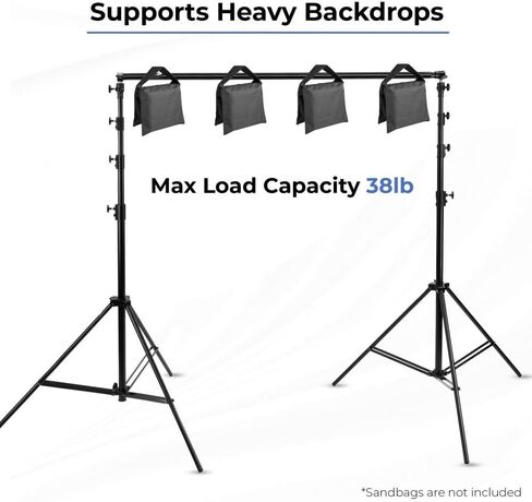 12.9' Photography Backdrop Support Kit – 2 Light Stands, Telescoping Crossbar (4.8' to 12.9'), Adjustable Height up to 13.5', Carrying Bag, Supports Seamless Paper & Backdrops up to 38 lbs in Saudi Arabia