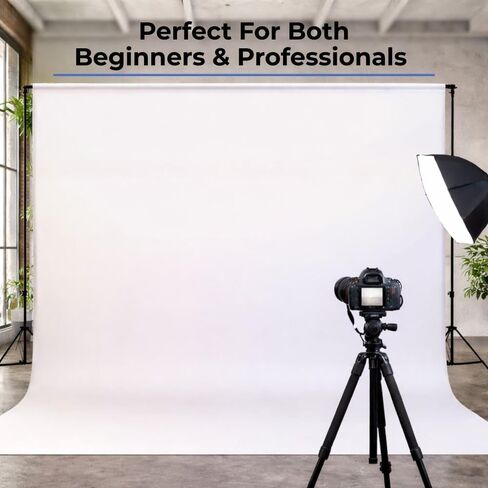 12.9' Photography Backdrop Support Kit – 2 Light Stands, Telescoping Crossbar (4.8' to 12.9'), Adjustable Height up to 13.5', Carrying Bag, Supports Seamless Paper & Backdrops up to 38 lbs in Saudi Arabia