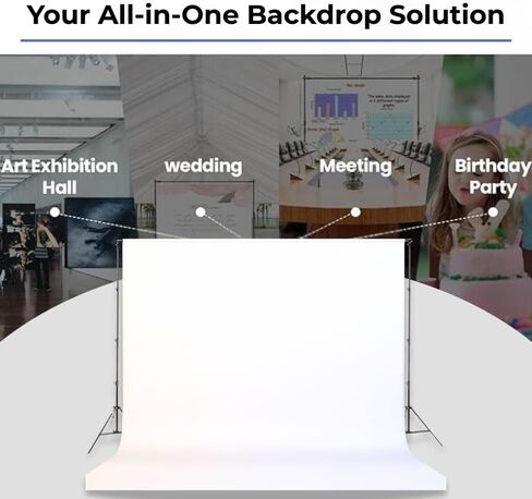 12.9' Photography Backdrop Support Kit – 2 Light Stands, Telescoping Crossbar (4.8' to 12.9'), Adjustable Height up to 13.5', Carrying Bag, Supports Seamless Paper & Backdrops up to 38 lbs in Saudi Arabia