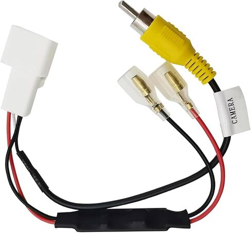 1 PC Car Rear View Backup Reverse Camera Video Connector RCA Cable, 4 Pin Reversing Camera Retention Wire Harness, Rearview Video Connector Adapter, Compatible with Select Models (White) in Kuwait
