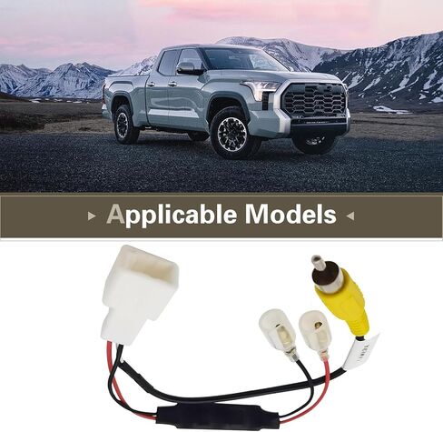 1 PC Car Rear View Backup Reverse Camera Video Connector RCA Cable, 4 Pin Reversing Camera Retention Wire Harness, Rearview Video Connector Adapter, Compatible with Select Models (White) in Kuwait