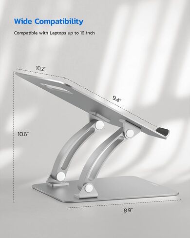 Nulaxy Adjustable Laptop Stand for Desk & Full Aluminum Laptop Stand in Kuwait