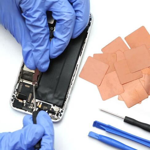 MERRYHAPY 20pcs Copper Heat Dissipation Pads for Phone and Computer Graphics Cards, High Efficiency Thermal Copper Sheets with Easy Installation for Office and Home Use in Kuwait