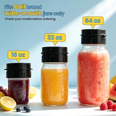 Adapter for Ninja Nutri-Plus Blender & Ball Wide-Mouth Mason Jars - Blend, Store & Go in the Same Jar - Blender Accessory for 900W BN301 - Easy to Clean, Dishwasher Safe (Adapter Only) in Kuwait
