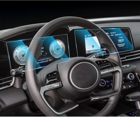 CDEFG 2PCS Tempered Glass Elantra Screen Protectors, 10.25" Touchscreen (1*) & 10.25" Digital Gauge (1*), for Hyundai Elantra 2021 2022 2023 2024 2025 2026 in Kuwait