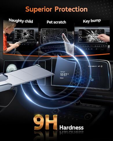 CDEFG 2PCS Tempered Glass Elantra Screen Protectors, 10.25" Touchscreen (1*) & 10.25" Digital Gauge (1*), for Hyundai Elantra 2021 2022 2023 2024 2025 2026 in Kuwait