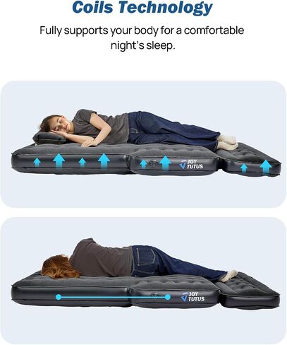 JOYTUTUS 5-5.2Ft Truck Bed Air Mattress with Removable Tailgate Extension, Thickened Inflatable 5ft Compact Short Truck Beds, Compatible with Tacoma&Ranger&Gladiator&Colorado&Canyon,Black in Kuwait