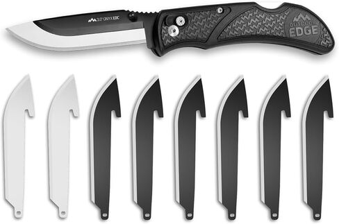OUTDOOR EDGE 3.0" Onyx EDC with 3 Stainless & 6 Black Drop-Point Blade Pack | Pocket Knife with Replaceable Blades and Pocket Clip | The Perfect Razor Sharp EDC Knife in Kuwait