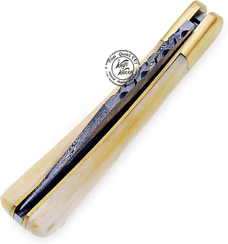 Beautiful Camel Bone Handmade Damascus Steel Folding Pocket Knife 100% Prime Quality in Kuwait