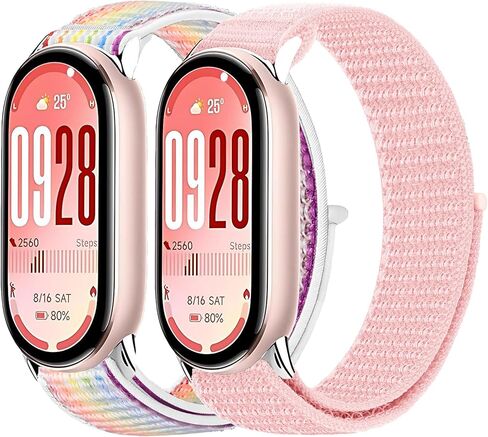 Nylon Watch Bands Compatible with Xiaomi Smart Band 10 9 8 Women Men, Adjustable Washable Breathable Soft Sport Nylon Strap Replacement Wristband for Xiaomi Mi Band 10/9/8 in Kuwait