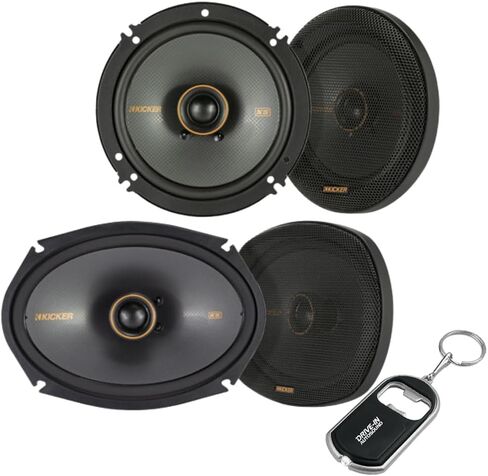 KICKER KS-Series 51KSC6504 6.5" Coaxial Speakers and 51KSC6904 6x9 Coaxial Speakers - High Power Handling, Polypropylene Woofer, Tough Rubber Surrounds in Kuwait