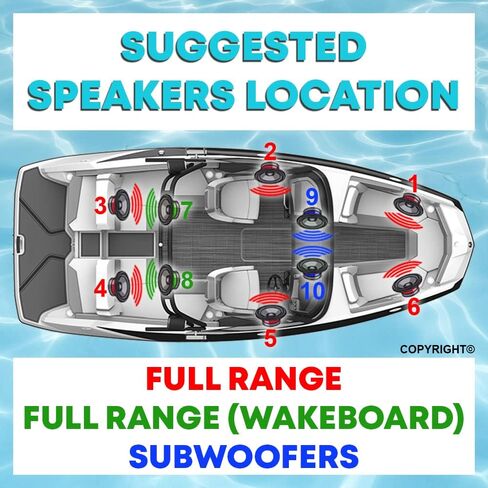 KICKER 8" Marine Speakers (4 Pairs) OEM Replacement Coaxial Speakers for Boat with White Grille and LED Lights 4-ohm. Water and Weather Resistant 45BKM84L(8)+45BKMG8W(8) in Kuwait