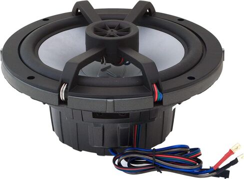 KICKER 8" Marine Speakers (4 Pairs) OEM Replacement Coaxial Speakers for Boat with White Grille and LED Lights 4-ohm. Water and Weather Resistant 45BKM84L(8)+45BKMG8W(8) in Kuwait