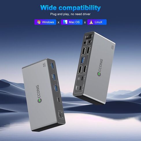 USB C HDMI KVM Switch 2 Monitors 2 Computers,4K@60HZ Dual Monitors KVM Switches for 2 PC/Laptops Share Mouse Keyboard and 2 Screens,4 USB3.0 Devices,Support 100W Charging for Laptop in Kuwait