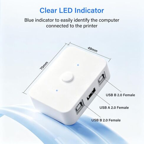 SinLoon 2 Port USB 2.0 Printer Sharing Switch - Manual & Mouse Switching in Kuwait